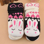 冬季韩版可爱兔子兔头手套 