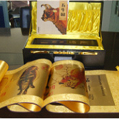《五牛图》黄金卷轴纪念收藏礼品